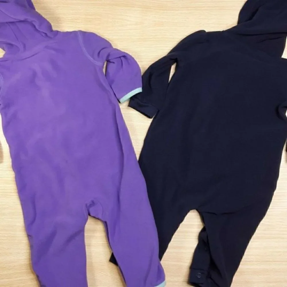 Carters Girls Fleece Hooded One Piece Bundle 9 Mth